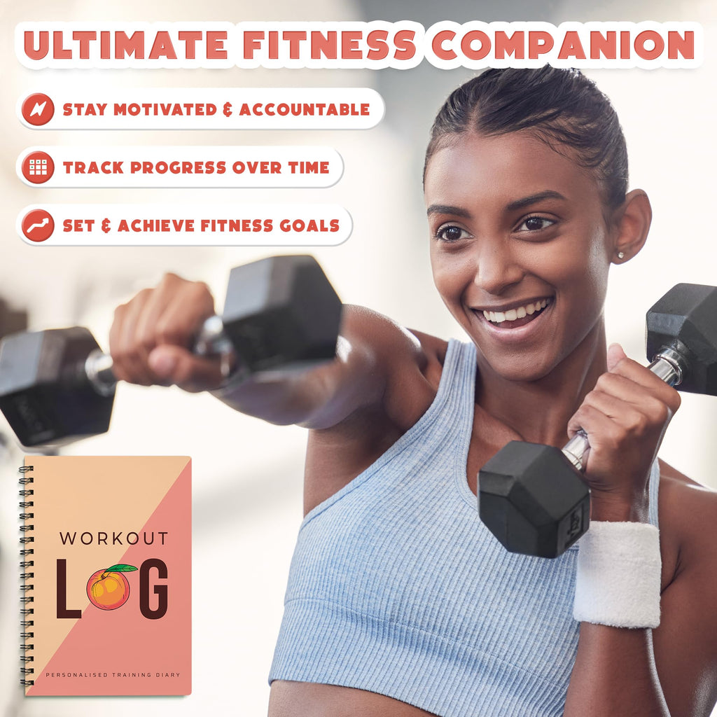 Workout Planner For Daily Fitness Tracking & Goals Setting (A5 Size, 6A X 8A, Peachy Pink), Men & Women Personal Home & Gym Trai