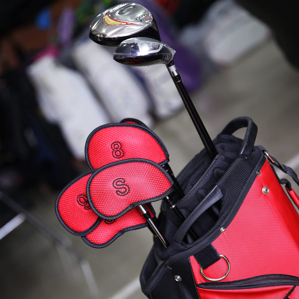 Golf Irons Club Head Covers, Golf 10Pcs Set Thick Pu Leather Waterproof Head Covers With Number Tag 3-9/A/P/S Fit Most Irons Clu