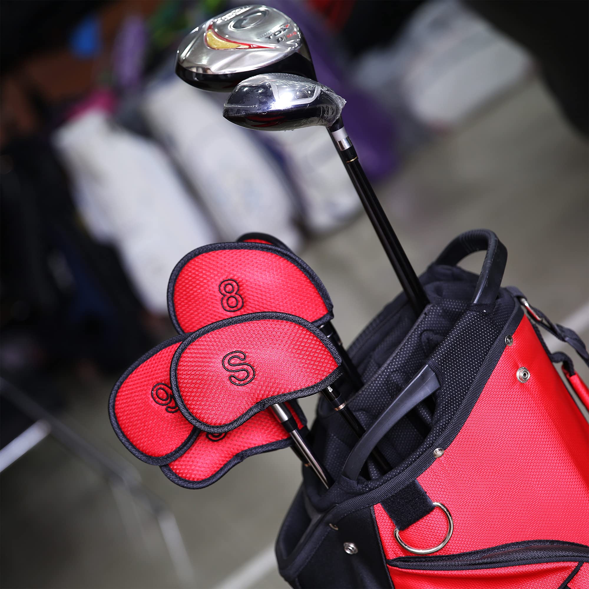 Golf Irons Club Head Covers, Golf 10Pcs Set Thick Pu Leather Waterproof Head Covers With Number Tag 3-9/A/P/S Fit Most Irons Clu
