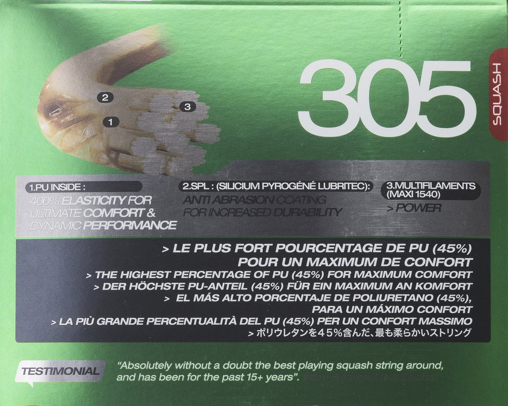 Tecnifibre 305 (17G/1.20 Mm) Squash String Set (9.7M/32 Ft.)