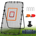 Volleyball Rebounder Net 7x4 Ft with Portable Travel Bag, 5-Angle Adjustable Rebounder Equipment for Practicing Digging, Setting