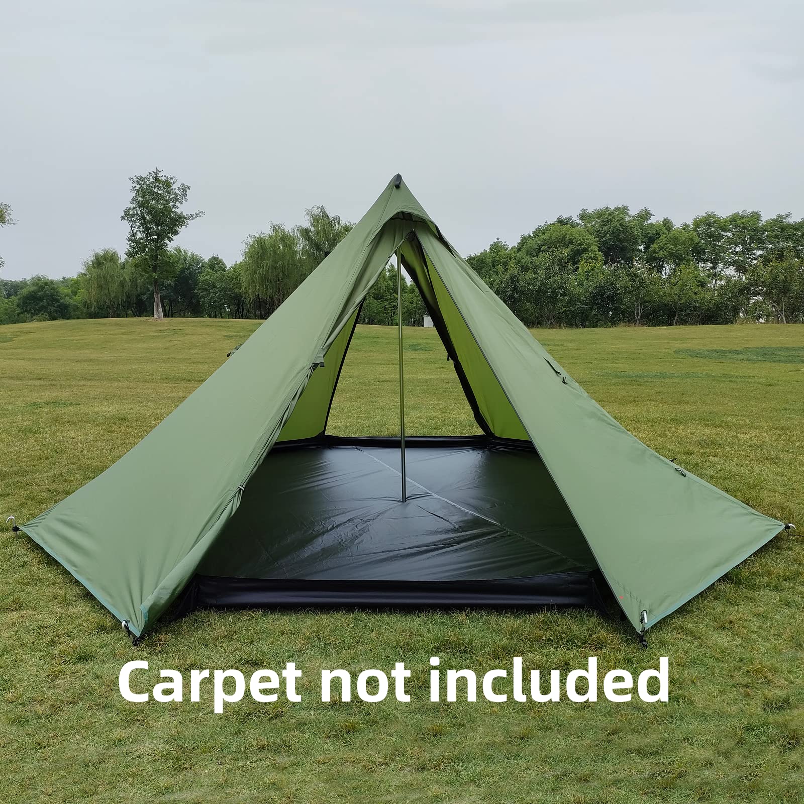 Longeek Hot Tent Teepee Camping Ultralight Waterproof With Porch 4 Seasons Family Silvery Tipi
