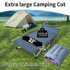 Colmerd 2 Pack Extra Wide Cot Xxl Sleeping Cots For Adults 79 L X 32 W X 18 H Camping Cot With Comfortable Mattress Camping Cots