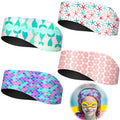 4 Pieces Kids Swimming Headband Adjustable Toddler Swimmer's Headband Waterproof Water Ears Band 24 Inch Mermaid Tail Shell Star