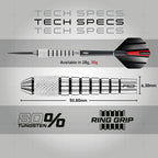 Red Dragon Sidewinder: 30G Flightmaster - 80% Tungsten Steel Darts With Flights And Stems