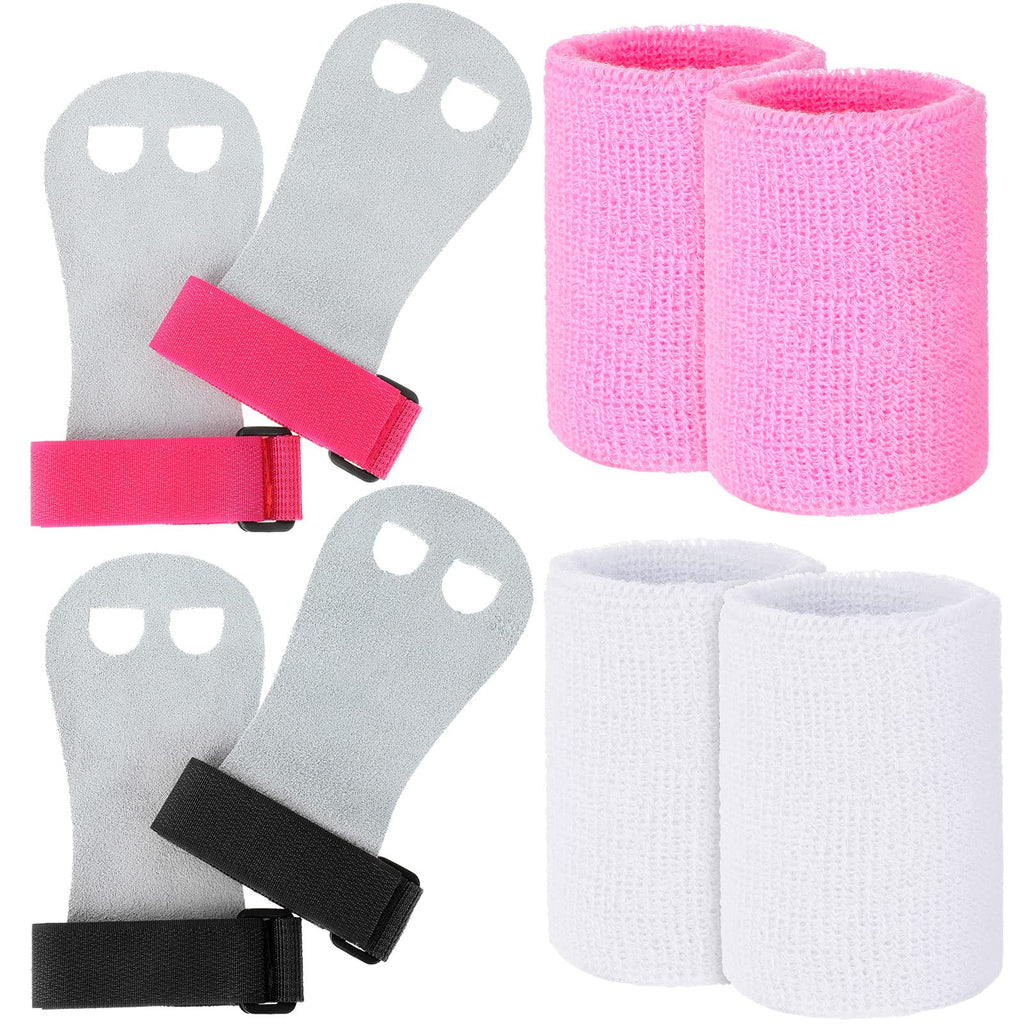 2 Gymnastics Grips Wristbands Sets For Kids Youth, Palm Protection And Wrist Support Sports Accessories For Workout Exercise (Pi