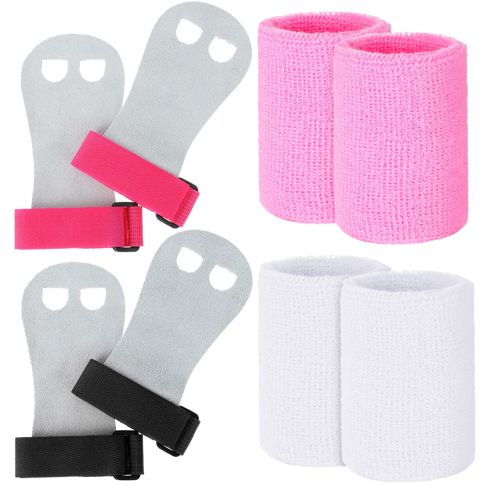 2 Gymnastics Grips Wristbands Sets For Kids Youth, Palm Protection And Wrist Support Sports Accessories For Workout Exercise (Pi