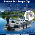 Boat Bumper Clips, Pontoon Boat Fender Clips For Docking, Pontoon Boat Square Rail Fender Hangers/Adjusters/Clips Work With Pont