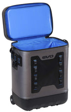 Evolution Outdoor Evo Leak Proof Rolling Cooler 25 Quart, 16X 12X 22In. Insulated Cooler Bag With Abs Molded Top, 8 Accessory Lo