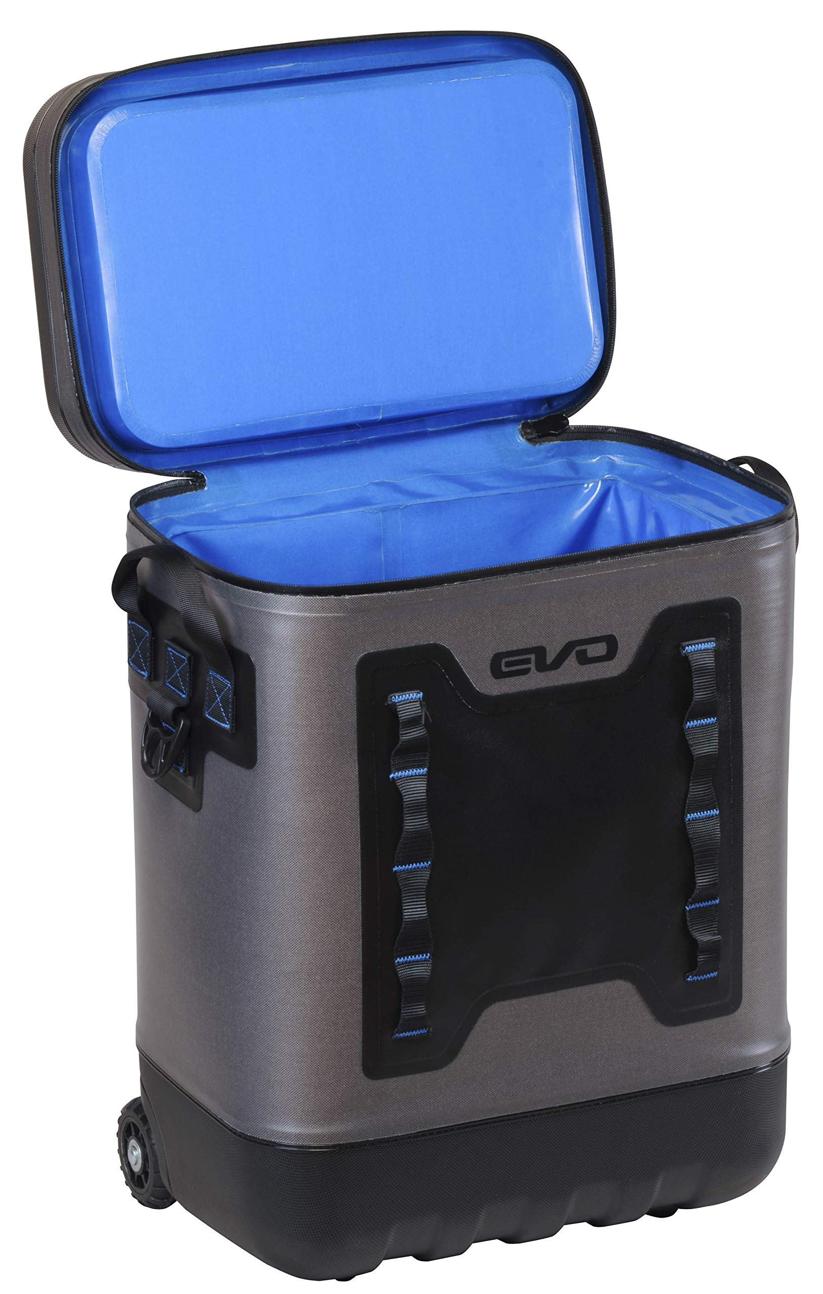 Evolution Outdoor Evo Leak Proof Rolling Cooler 25 Quart, 16X 12X 22In. Insulated Cooler Bag With Abs Molded Top, 8 Accessory Lo