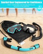 Aegend 2 Pack Snorkeling Gear for Adults, Dry Snorkel Set Panoramic View Enhanced Anti-Leak and Anti-Fog Technology, Adjustable