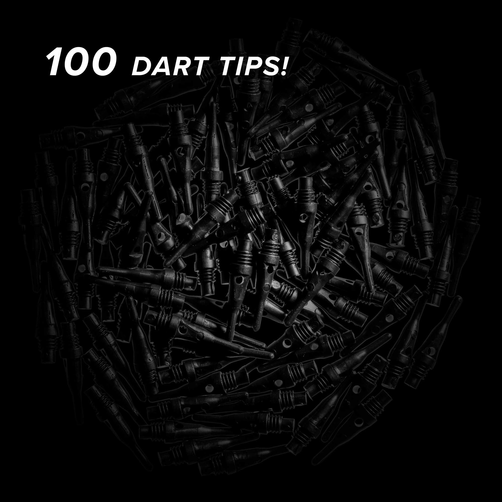 Viper by GLD Products 2BA Tufflex Tips S.S. Super Short Soft Tip Dart Points, Black, 100 Pack