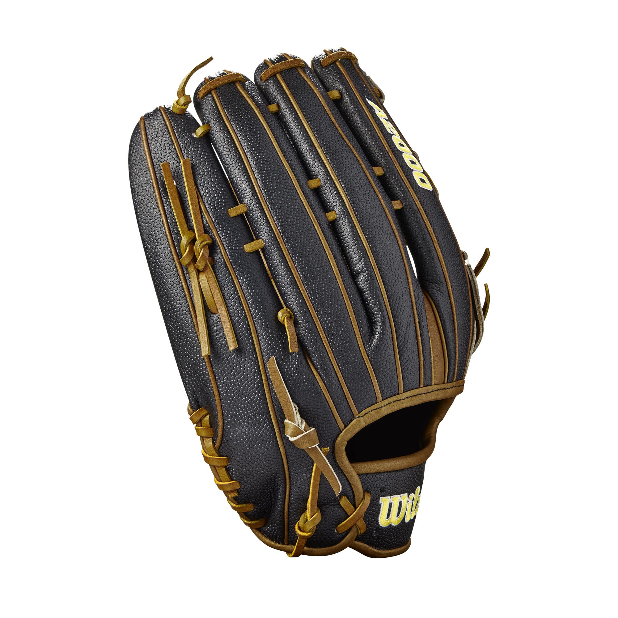 Wilson 2022 A2000 Sp14Ss 14'' Slowpitch Softball Glove - Left Hand Throw, Black/Saddle Tan
