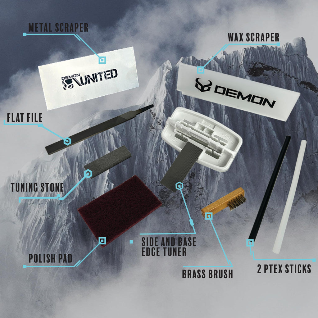 Demon Complete Ski Tune Kit With Wax And Brush Kit- Snowboard Tuning Kit**Made In Usa Wax**