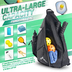 Himal Pickleball Bag- Adjustable Pickleball,Tennis,Racketball Sling Bag - Pickleball Backpack With Water Bottle Holder For Men A