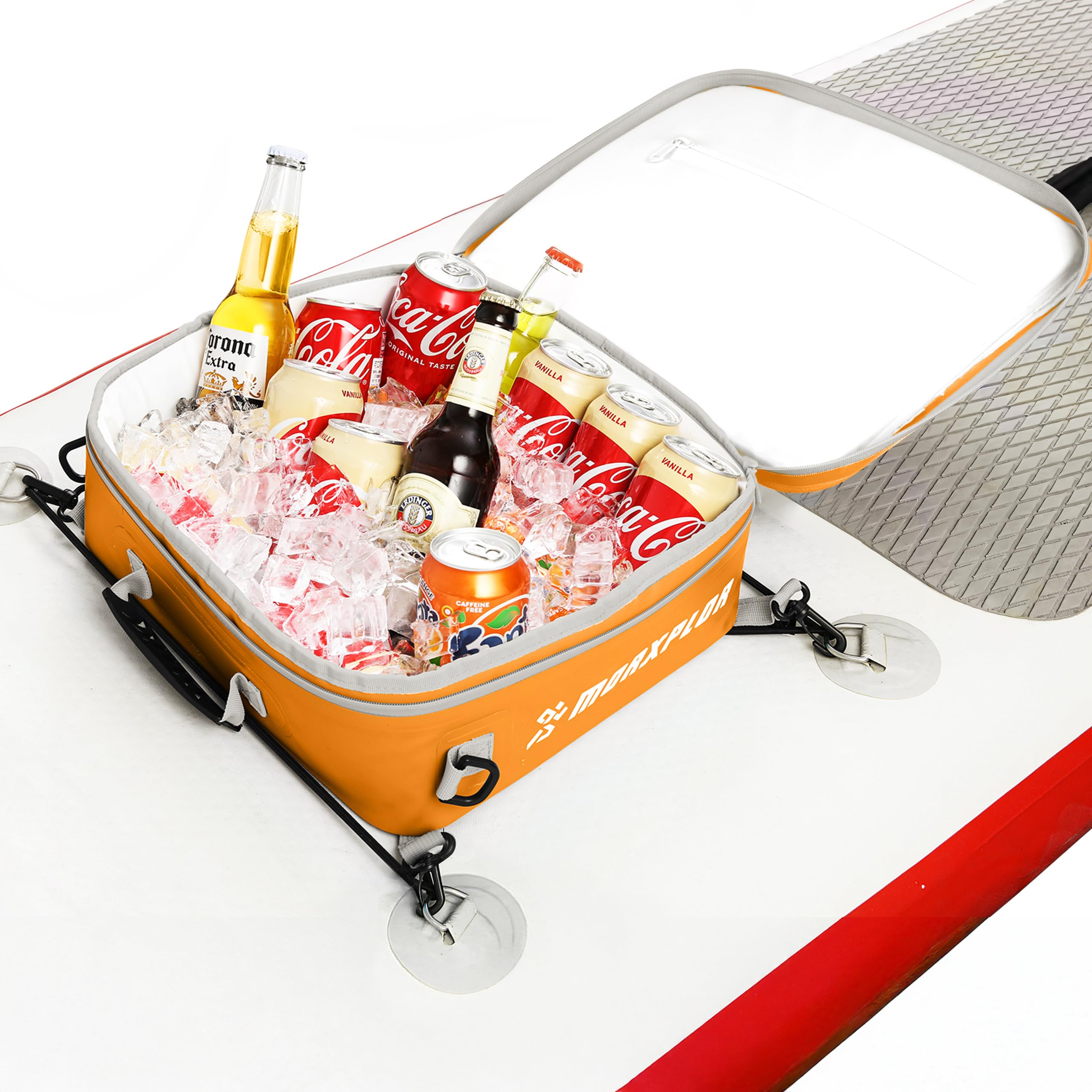 Morxplor Waterproof Pvc Paddleboard Cooler Deck Bag - 12 Can Soft Insulated Cooler For Paddleboarding, Camping, Kayaking