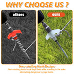 8 Screw In Tent Stakes Heavy Duty, Ground Anchors Screw In, Metal Threaded Tent Spikes, Camping Pegs For Canopies & Gardening In