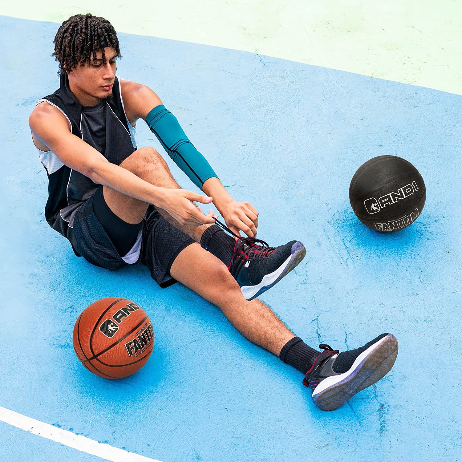 And1 Fantom Rubber Basketball - Official Size Streetball, Made For Indoor And Outdoor Basketball Games - Sold Deflated (Pump Not