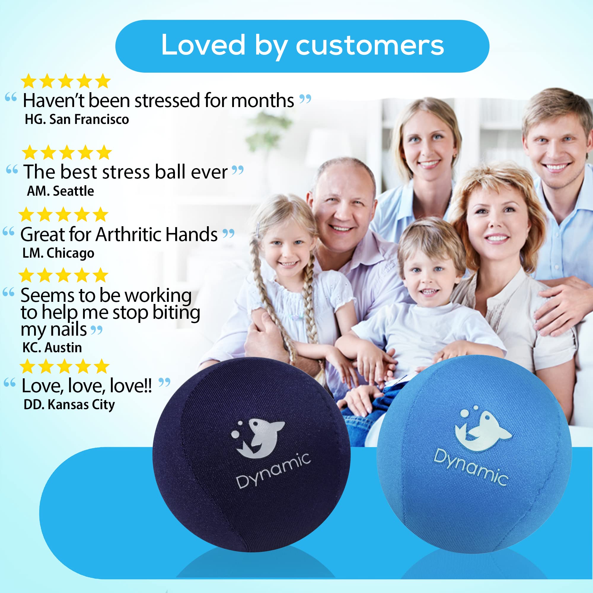 Serenilite Stress Balls For Adults With Dynamic Resistance, Squeeze Ball For Hand Therapy, 2 Pack, Hand Exercisers For Therapy