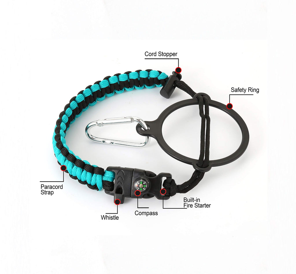 Iron       Flask Paracord Handle - Fits Wide Mouth Water Bottles - Durable Carrier, Secure Accessories, Survival Strap Cord, Saf