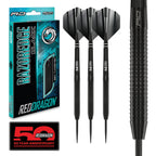 Red Dragon Razor Edge Black 24G Tungsten Darts With Flights And Stems