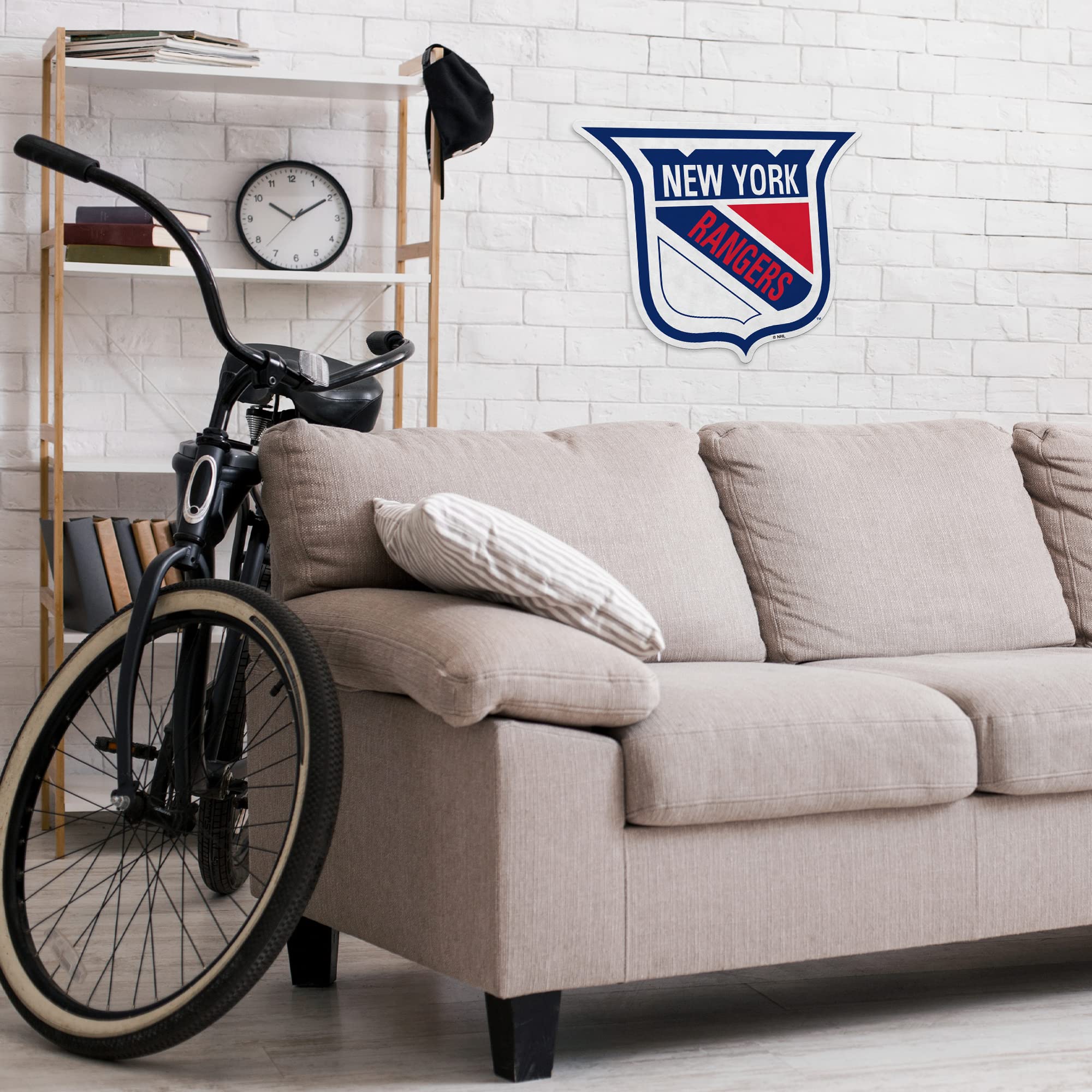 Rico Industries Nhl Hockey New York Rangers Retro Shape Cut Pennant - Home And Living Room D  Cor - Soft Felt Ez To Hang