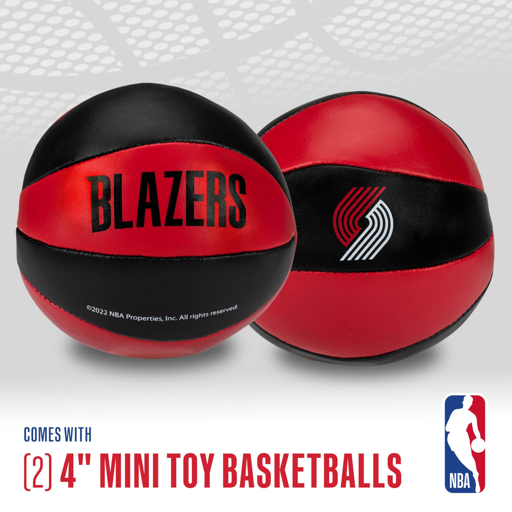 Franklin Sports Nba Portland Trail Blazers Toy Basketballs - 2 Pack Of Kids Soft Mini Basketballs For Over The Door + Indoor Hoo