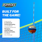 Boardee Foldable Volleyball Antenna Set - Durable Tarpaulin Hook-And-Loop Sleeves With Collapsible Fiberglass Antennas - Indoor
