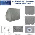 Savvycraft Waterproof Boat Swing Back Seat Cover, Leaning Post, Swingback Cooler Boat Seat Cover 20'' Dx 36'' W X 36'' H Gray