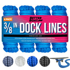 Dock Lines Boat Ropes For Docking 3/8'' Line Double Braided Mooring Marine Rope 15Ft Nylon Rope Boat Dock Line For Docking Ropes