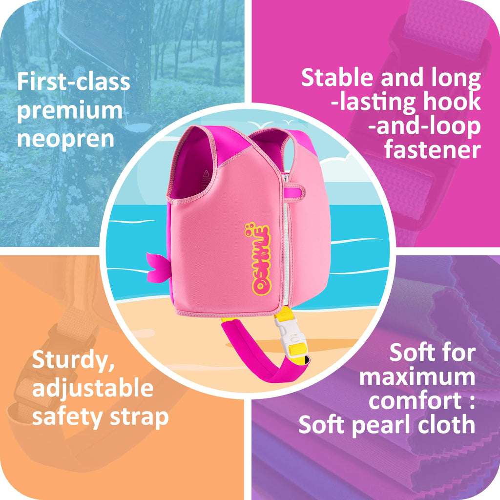 Oshyle Children'S Girls Boys Swimming Vest For Toddlers With Adjustable Safety Straps Age 1-9 (Whales, M(3-6))