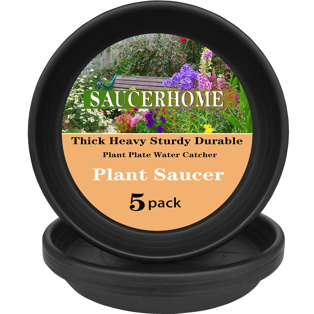 Saucerhome 5 Packs Plant Saucer Pot Tray 6 8 10 12 14 16 Inch Plastic Flower Planter Saucers And Drip Trays For Indoors Outdoors