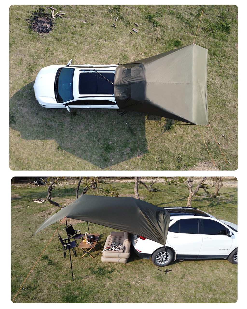 Top Lander Car Awning Camping Suv Sun Shelter Waterproof Universal Tent Canopy Anti-Uv For Van Campervan Caravan Truck Vehicle (