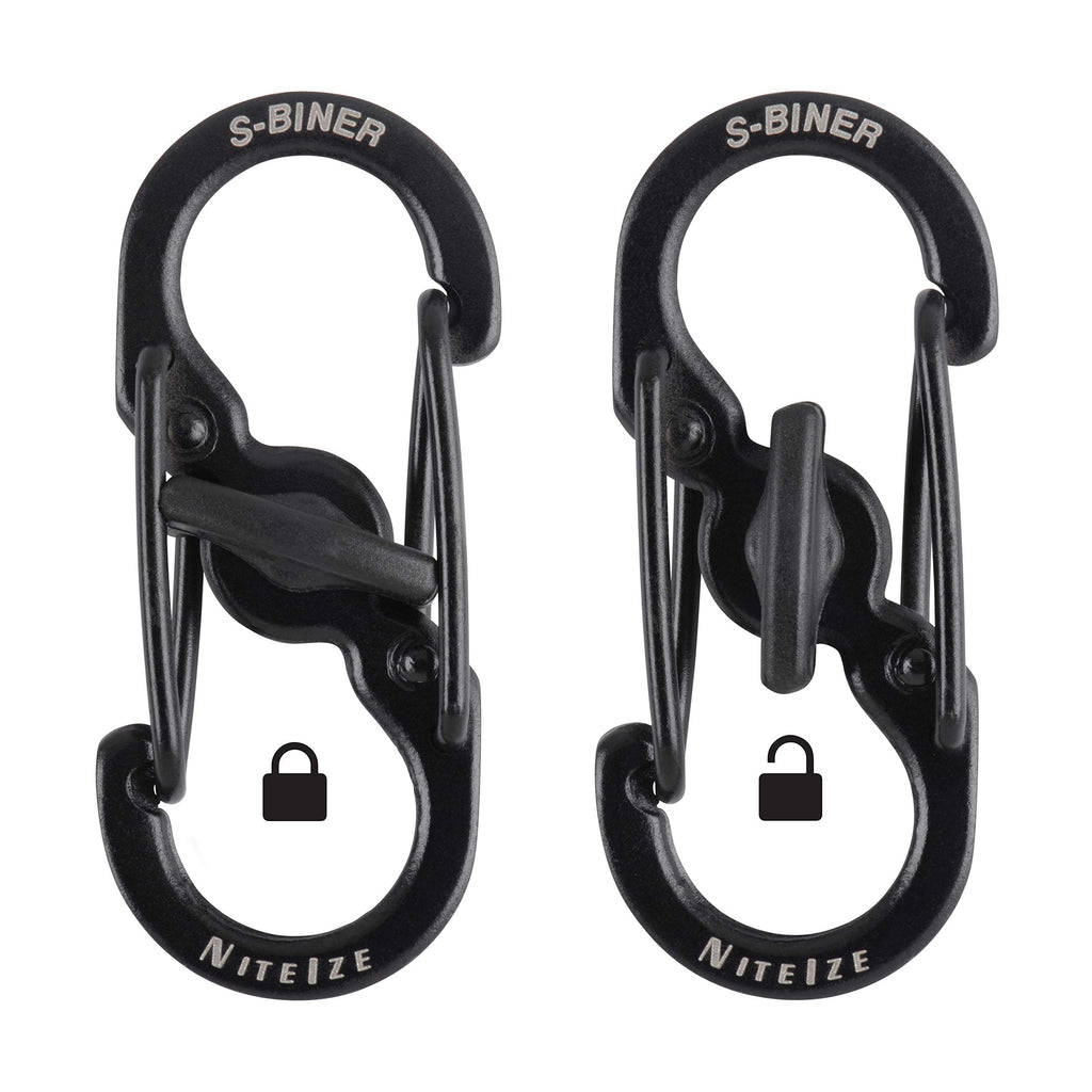 Nite Ize S-Biner Microlock Stainless Steel - S-Biner With Locking Dual Sided Gates - Keep Keys Secure With Carabiner Key Holder