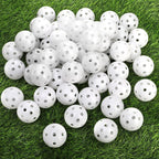 Faswin 100 Pack White Plastic Golf Training Balls, Airflow Hollow 41Mm Golf Balls For Driving Range, Swing Practice, Home Use