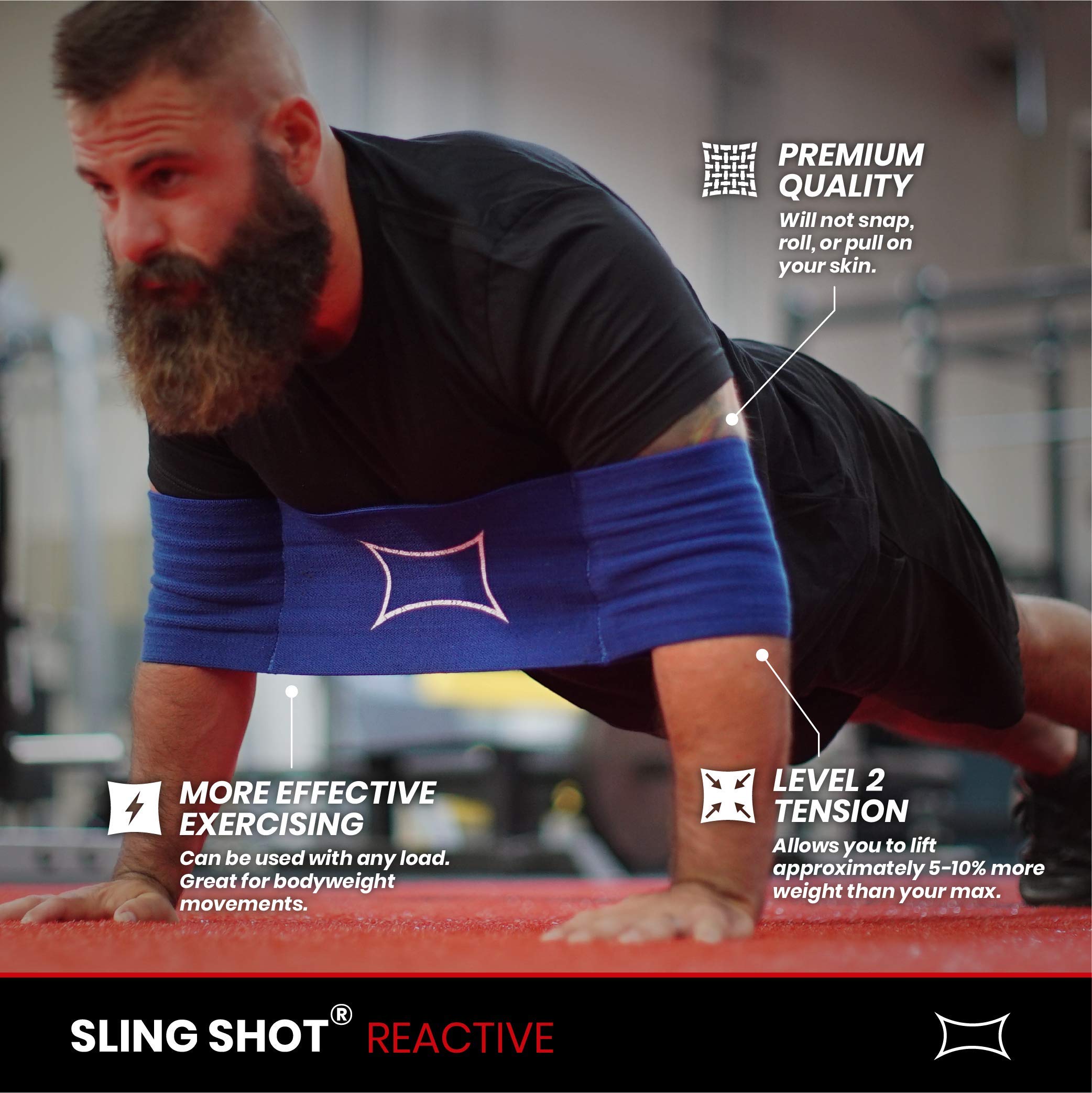 Sling Shot Mark Bell Reactive Exercise Assistance Workout Band For Men And Women To Assist With Bench Press, Dips, And Push Ups