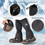 Gaiters For Women And Men Waterproof And Breathable, Adjustable Lightweight Gaiters For Hunting, Mountaineering, Snow Boots (Bla