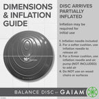 Gaiam Balance Disc Wobble Cushion Stability Core Trainer For Home Or Office Desk Chair And Kids Alternative Classroom Sensory Wi