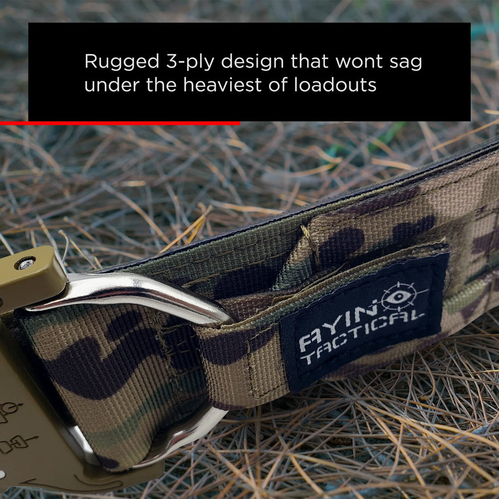Ayin Tactical Belt Quick Release Rigger Molle Belt 1.5 Inch Inner & 2 Inch Outer Range Tactical Heavy Duty (Multicam, Lg-Xl)