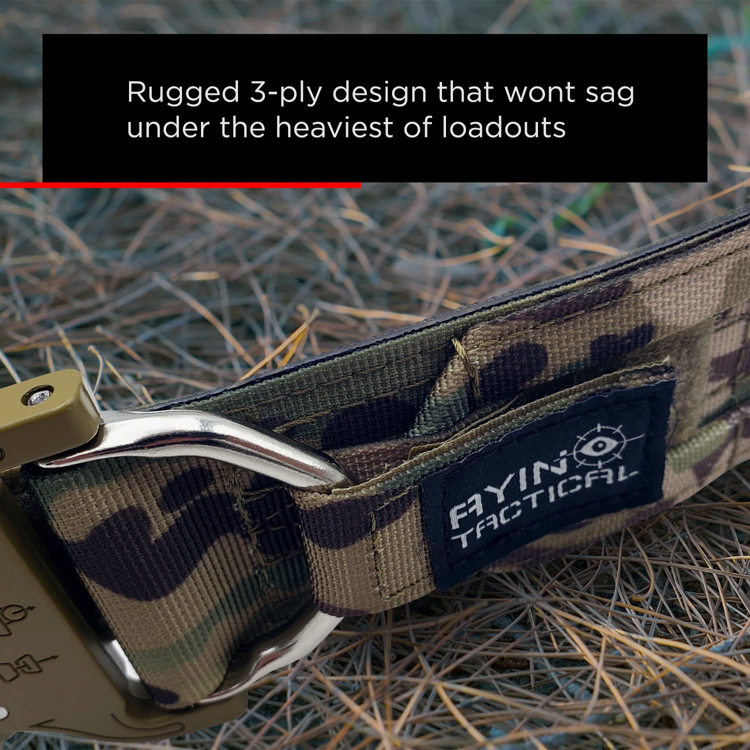 Ayin Tactical Belt Quick Release Rigger Molle Belt 1.5 Inch Inner & 2 Inch Outer Range Tactical Heavy Duty (Multicam, Lg-Xl)