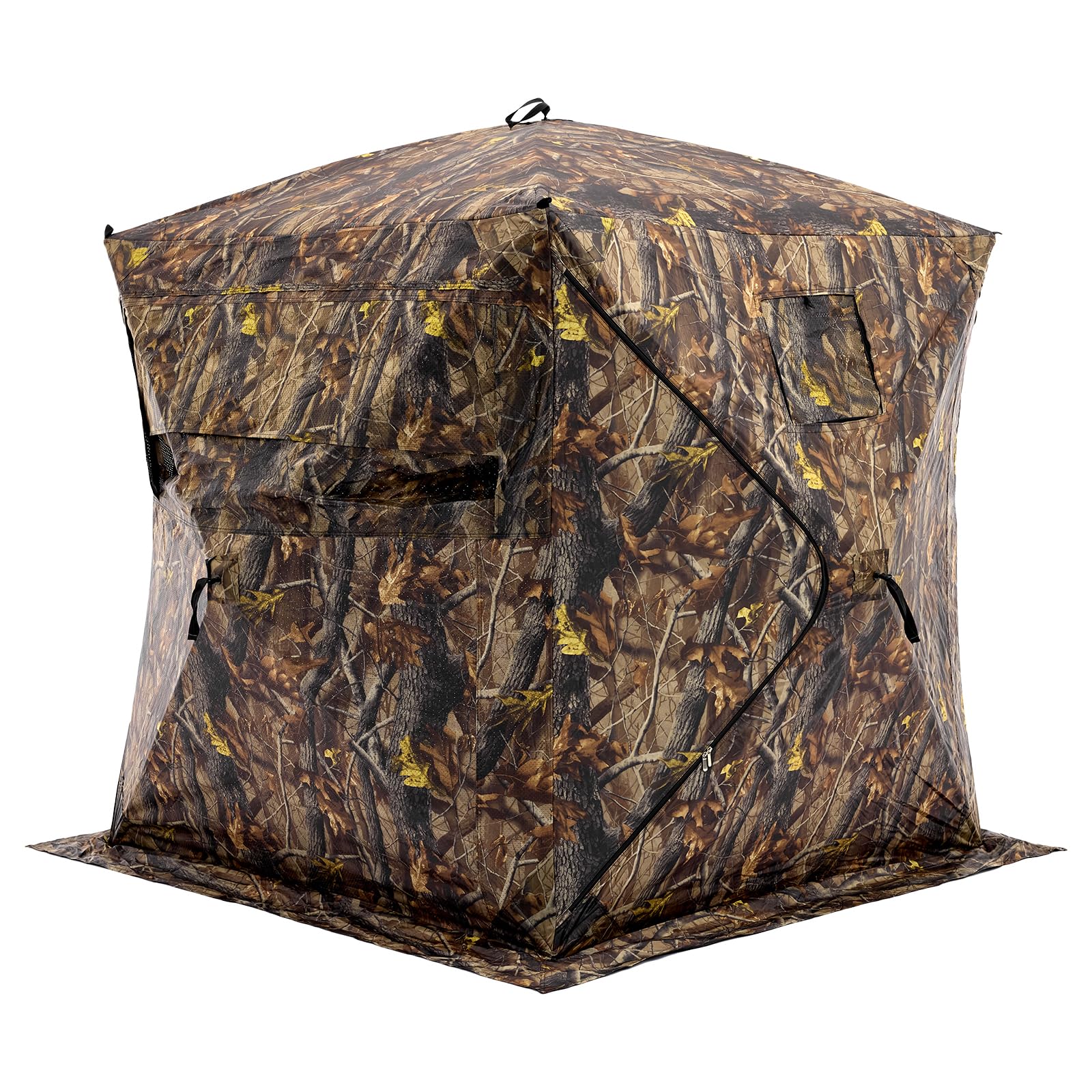 OLIXIS 270See Through Hunting Blind, 2-3 Person Pop Up Camouflage Tent with Carrying Bag, Portable Hunting Tent with Accessory B