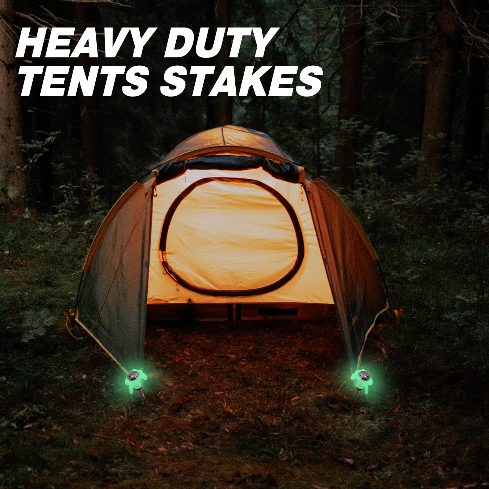 Yaocom Ground Anchors Screw In 8 Inch Tent Stakes Heavy Duty Metal Stakes Threaded Hex Head Driver Tent For Camping Garden Infla