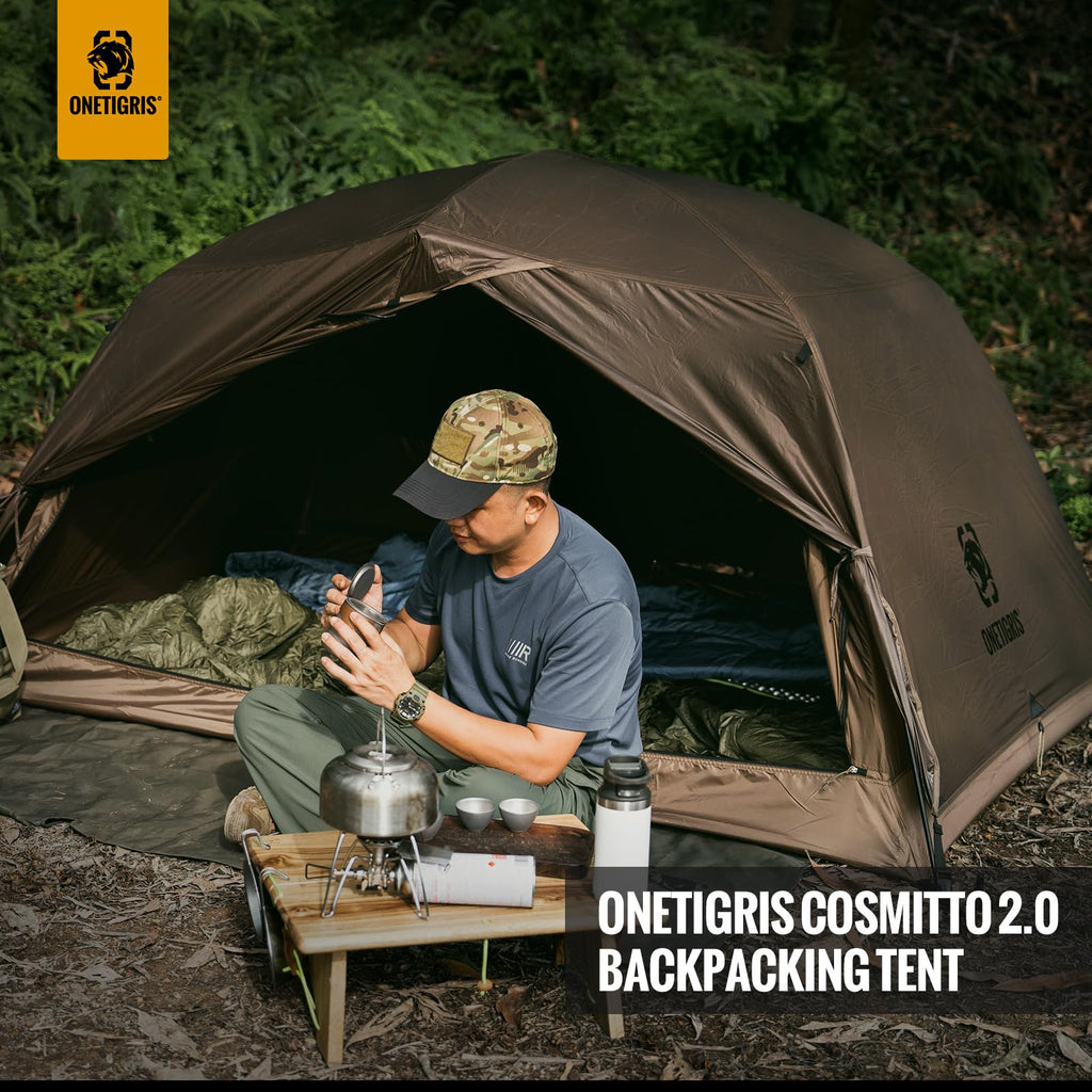 Onetigris Cosmitto 2 Person Backpacking Tent Shelter- Free Standing Lightweight Waterproof 3 Season Camping Tent For Outdoor Hik