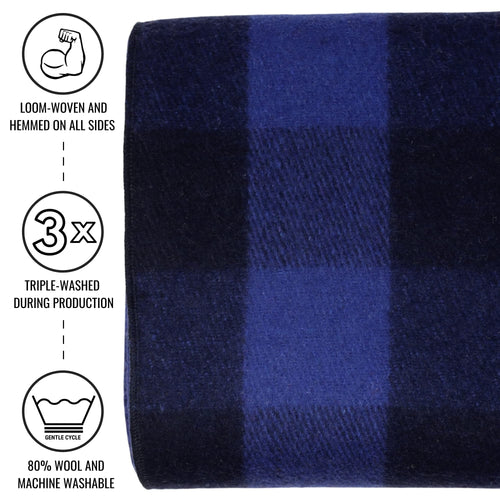 Arcturus Backwoods Wool Blanket - 4.5Lbs, Warm, Heavy, Washable, Large  Great For Camping, Outdoors, Survival & Emergency Kits (