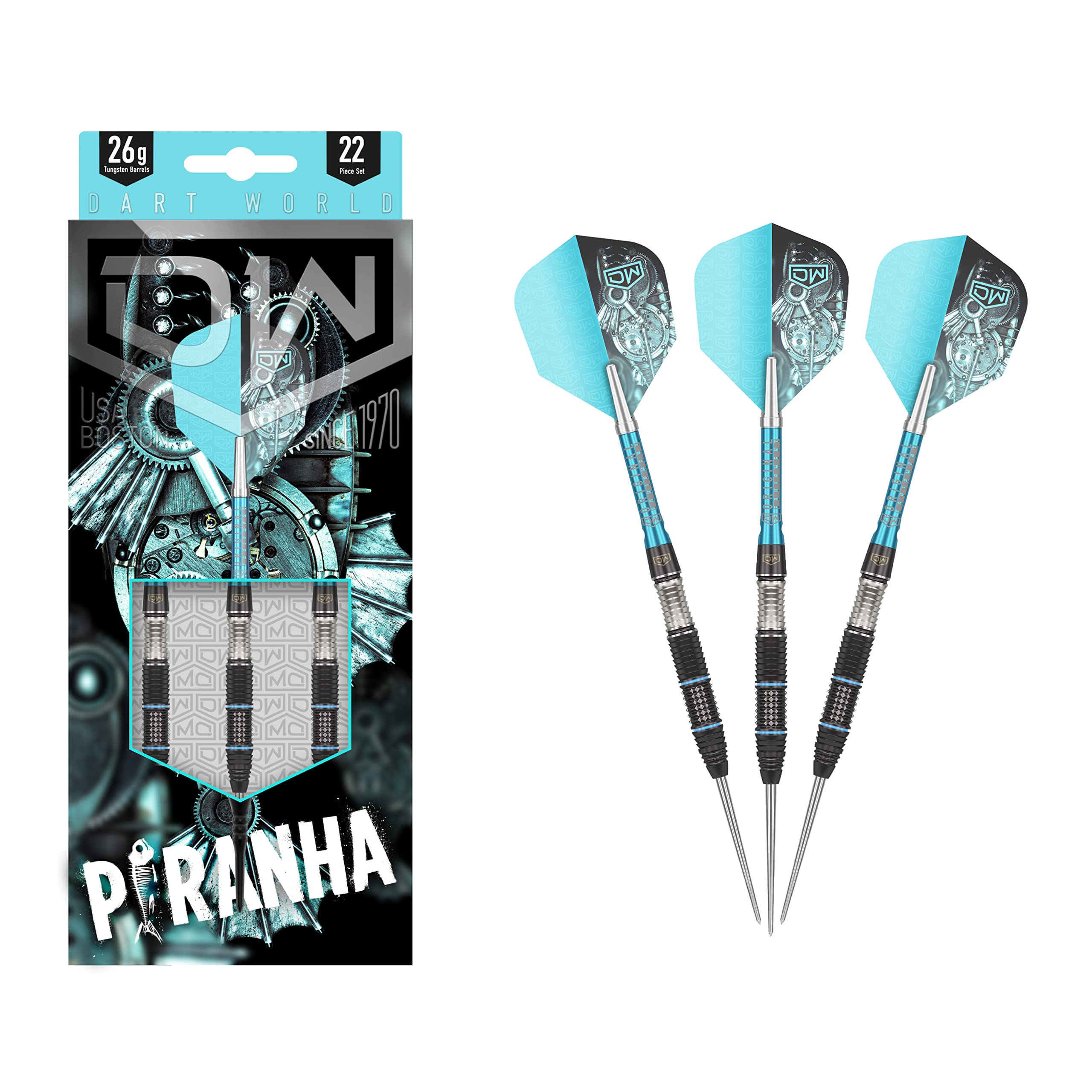 Dw Piranha Steel Tip Darts, Precision Balanced, Accurate, And Durable - Perfect For Professional And Recreational Players