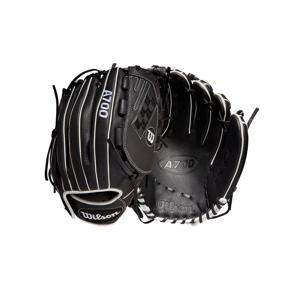 Wilson 2022 A700 12.5'' Fastpitch Outfield Glove - Left Hand Throw, Black/White