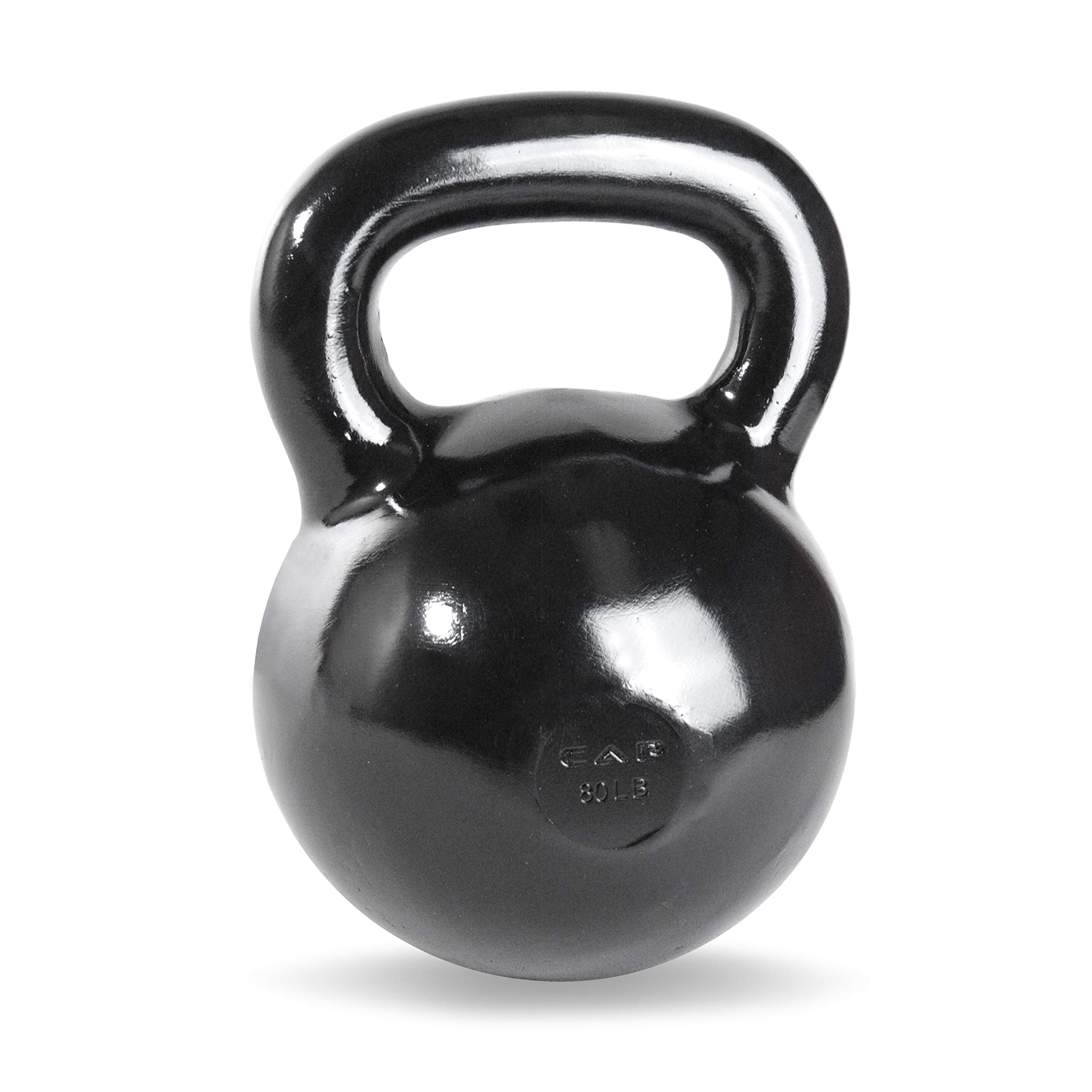 Cap Barbell Sdk2-080 Powder Coated Cast Iron Kettlebell, 80 Lb., Black