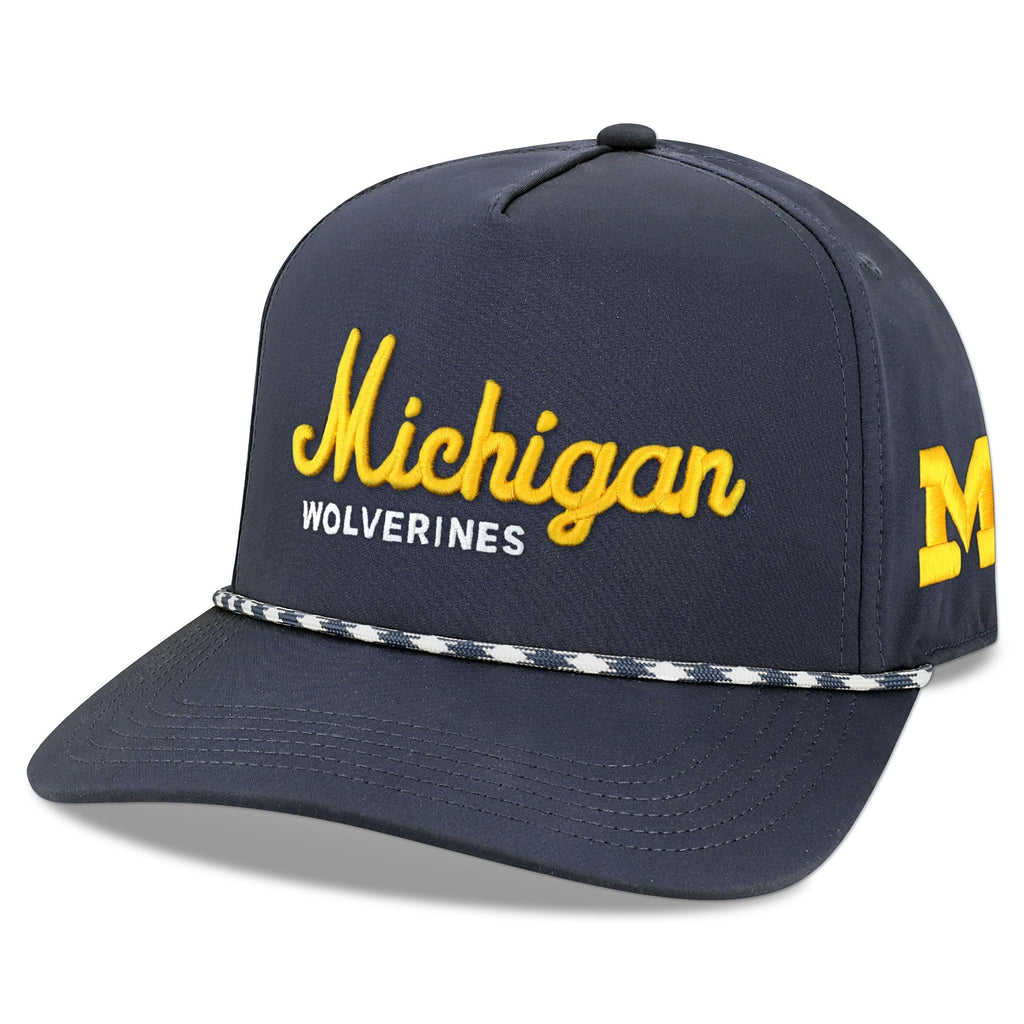 Legacy NCAA Officially Licensed Rope Hat, Michigan Wolverines, Lightweight Cap for Men & Women, Caddy Adjustable (Caddy), Navy, 