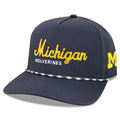 Legacy NCAA Officially Licensed Rope Hat, Michigan Wolverines, Lightweight Cap for Men & Women, Caddy Adjustable (Caddy), Navy, 