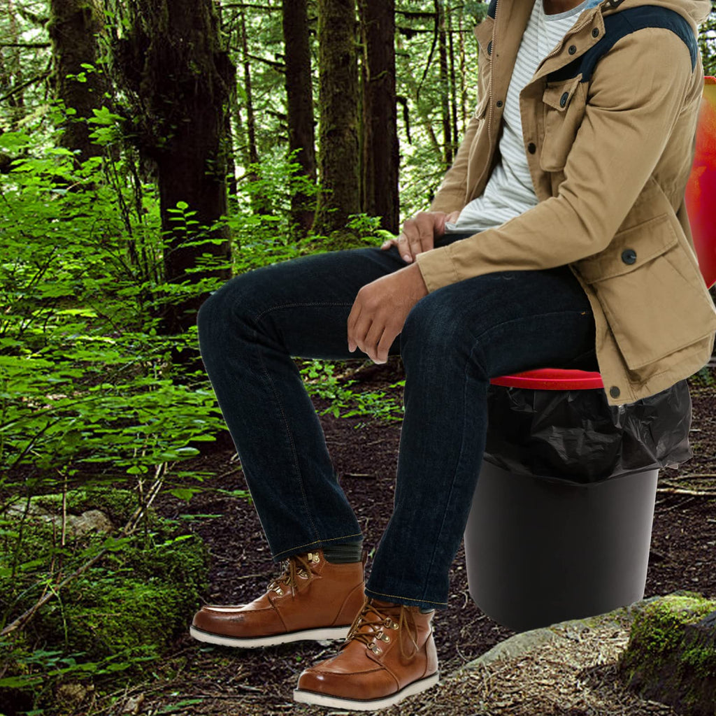 Portable Toilet Seat For 5 Gallon Bucket Emergency Outdoor Camping Snap On Luggable Loo Toilet Cover For Adults And Kids Red